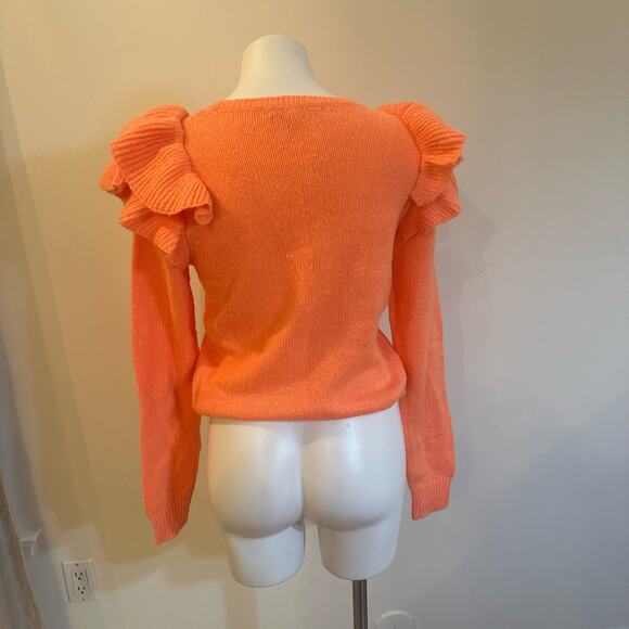 Lilly Pulitzer Ruffle Front Sweater sz S Lilly Pulitzer Knit Sweater - Picture 6 of 7